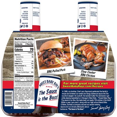 Sweet Baby Ray's Barbecue Sauce, 40 oz., 2-Pack | Original Award-Winning BBQ Flavor
