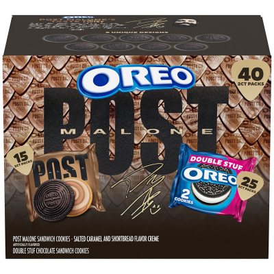 Post Malone & OREO Double Stuf Cookies Variety Pack – 1.02 oz., 40-Pack | Limited Edition, Classic OREO Flavor