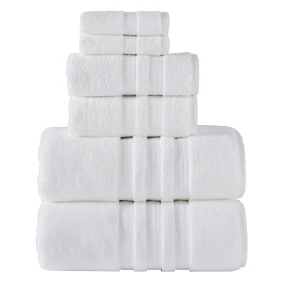 Hotel Premier 6-Piece Towel Set, White | Luxury Cotton Towels for Bath and Spa