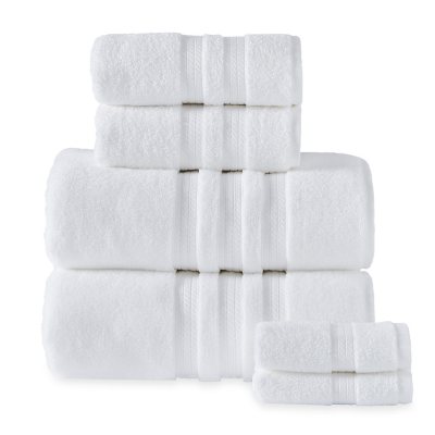 Hotel Premier 6-Piece Towel Set, White | Luxury Cotton Towels for Bath and Spa
