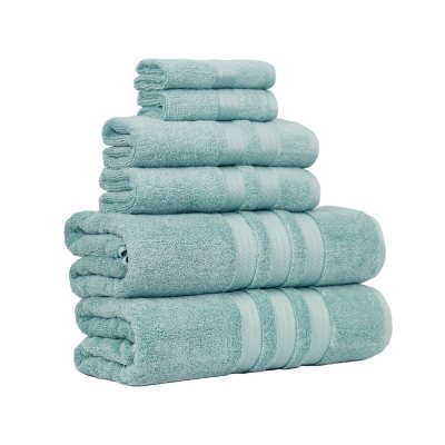 Hotel Premier 6-Piece Towel Set, Aquifer | Luxury Cotton Towels for Bath and Spa