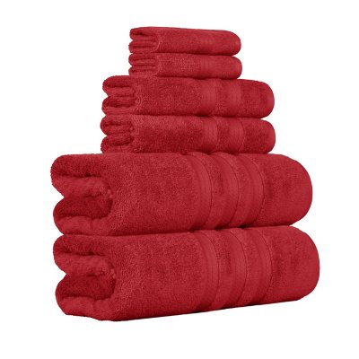 Hotel Premier 6-Piece Towel Set, Red Mark | Luxury Cotton Towels for Bath and Spa