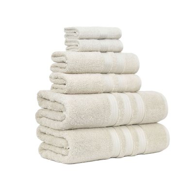 Hotel Premier 6-Piece Towel Set, Dry Sand | Luxury Cotton Towels for Bath and Spa