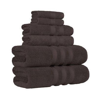 Hotel Premier 6-Piece Towel Set, Coffee | Luxury Cotton Towels for Bath and Spa