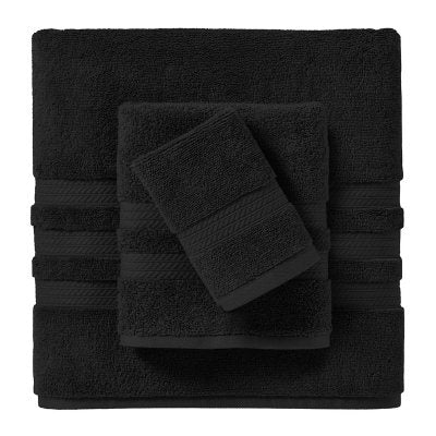 Hotel Premier 6-Piece Towel Set, Black | Luxury Cotton Towels for Bath and Spa