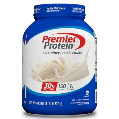 Premier Protein 30g High Protein Powder, Vanilla Milkshake, 3 lbs.