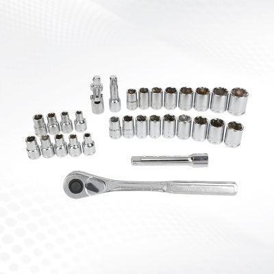 WORX 30-Piece 1/2" Drive 6-Point Socket Set | Heavy-Duty Mechanic & DIY Tool Kit