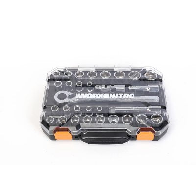 WORX 30-Piece 1/2" Drive 6-Point Socket Set | Heavy-Duty Mechanic & DIY Tool Kit