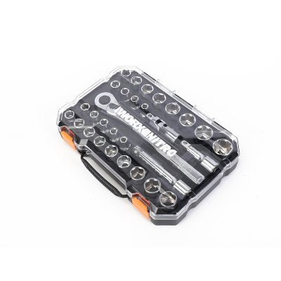 WORX 30-Piece 1/2" Drive 6-Point Socket Set | Heavy-Duty Mechanic & DIY Tool Kit