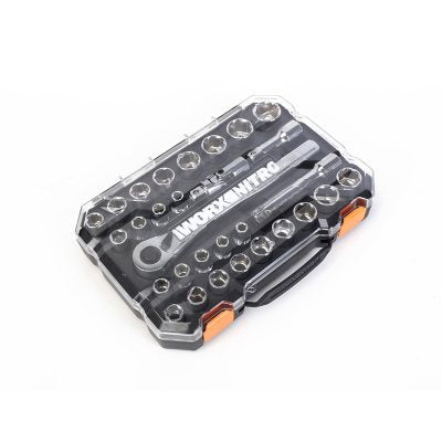 WORX 30-Piece 1/2" Drive 6-Point Socket Set | Heavy-Duty Mechanic & DIY Tool Kit