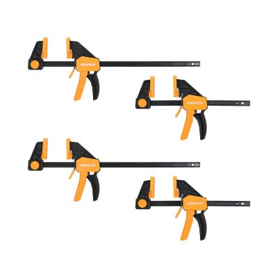 WORX 4-Piece Quick Release Bar Clamp Set | Heavy-Duty, One-Handed Operation for Woodworking & DIY Projects