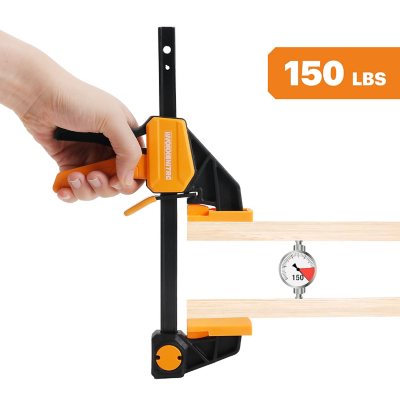WORX 4-Piece Quick Release Bar Clamp Set | Heavy-Duty, One-Handed Operation for Woodworking & DIY Projects