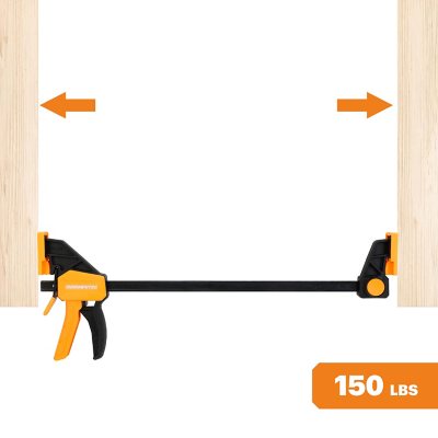 WORX 4-Piece Quick Release Bar Clamp Set | Heavy-Duty, One-Handed Operation for Woodworking & DIY Projects