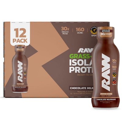 RAW Protein 30g Protein Shake – Chocolate, 12-Pack | Clean, Plant-Based, Ready-to-Drink