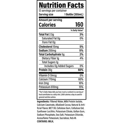 RAW Protein 30g Protein Shake – Chocolate, 12-Pack | Clean, Plant-Based, Ready-to-Drink