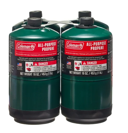 Coleman All-Purpose Propane Gas Cylinder – 16 oz, 4-Pack | Portable Camping Fuel