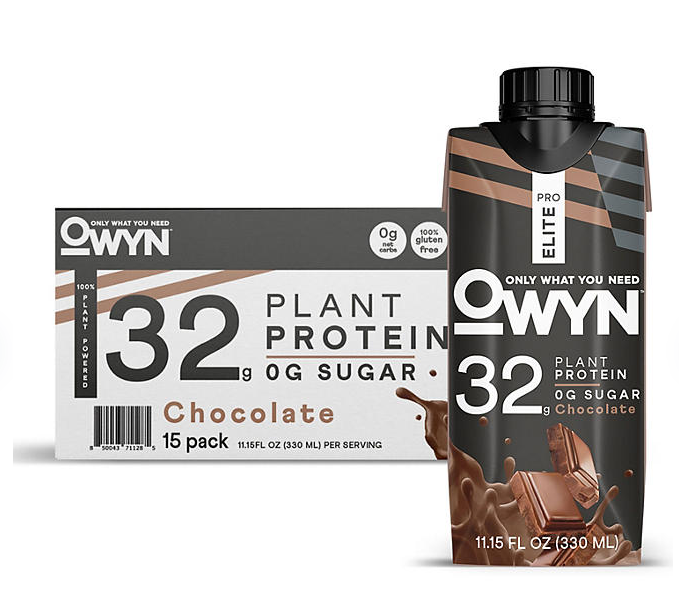 OWYN Pro Elite 32g Keto Plant Protein Shake – Chocolate, 11.15 fl. oz., 15-Pack | Vegan, Dairy-Free, Low Sugar
