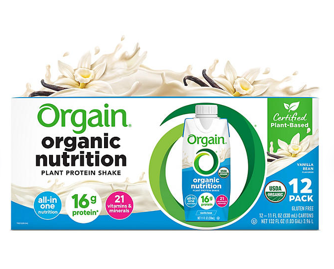 Orgain Organic Nutrition 16g Vegan Plant-Based Protein Shake – Vanilla Bean, 11 fl. oz., 12-Pack | Dairy-Free, Gluten-Free, Non-GMO