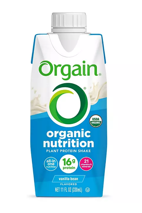 Orgain Organic Nutrition 16g Vegan Plant-Based Protein Shake – Vanilla Bean, 11 fl. oz., 12-Pack | Dairy-Free, Gluten-Free, Non-GMO