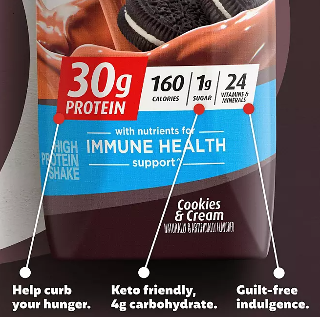 Premier Protein 30g High Protein Shake – Cookies & Cream, 11 fl. oz., 15-Pack | Low Sugar, Ready-to-Drink