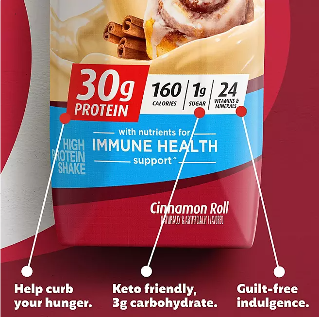 Premier Protein 30g High Protein Shake – Cinnamon Roll, 11 fl. oz., 15-Pack | Low Sugar, Ready-to-Drink
